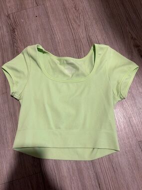 green crop top